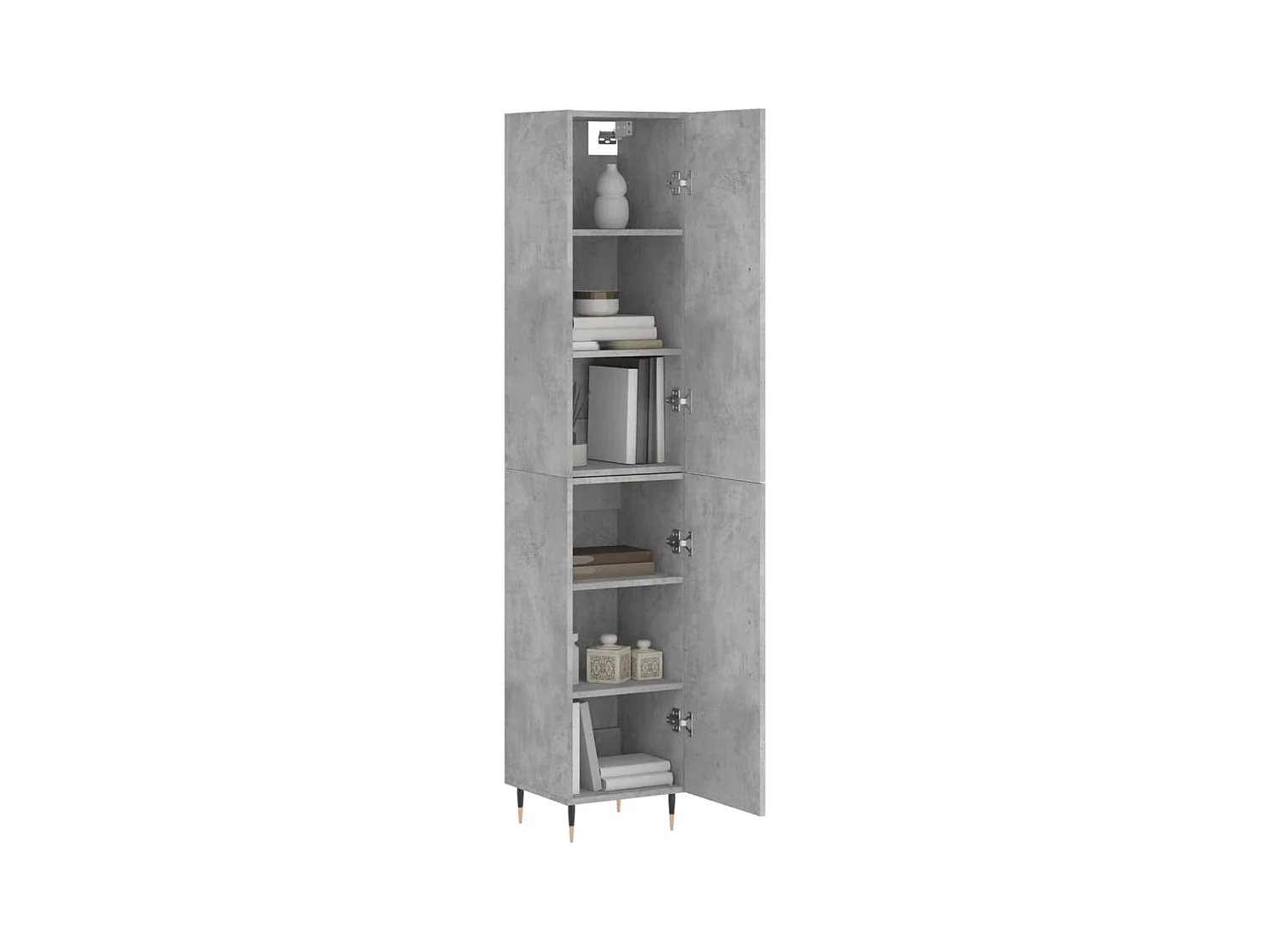 Credenza | Buffet | Armadio Grigio Cemento 34,5x34x180 cm in Legno Multistrato
