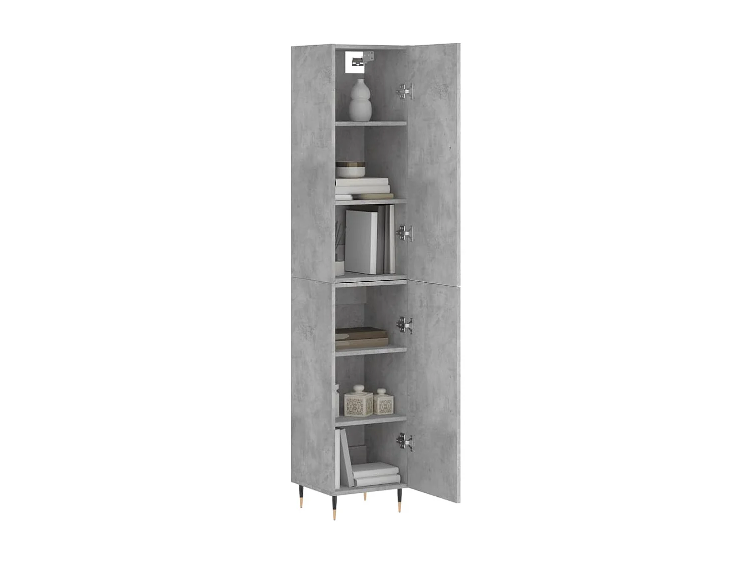 Buffet | Bahut | Meuble de rangement haut Gris béton 34,5x34x180 cm Bois d'ingénierie