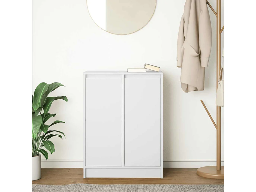 Buffet | Bahut | Meuble de rangement blanc 57x34x76 cm bois d'ingénierie