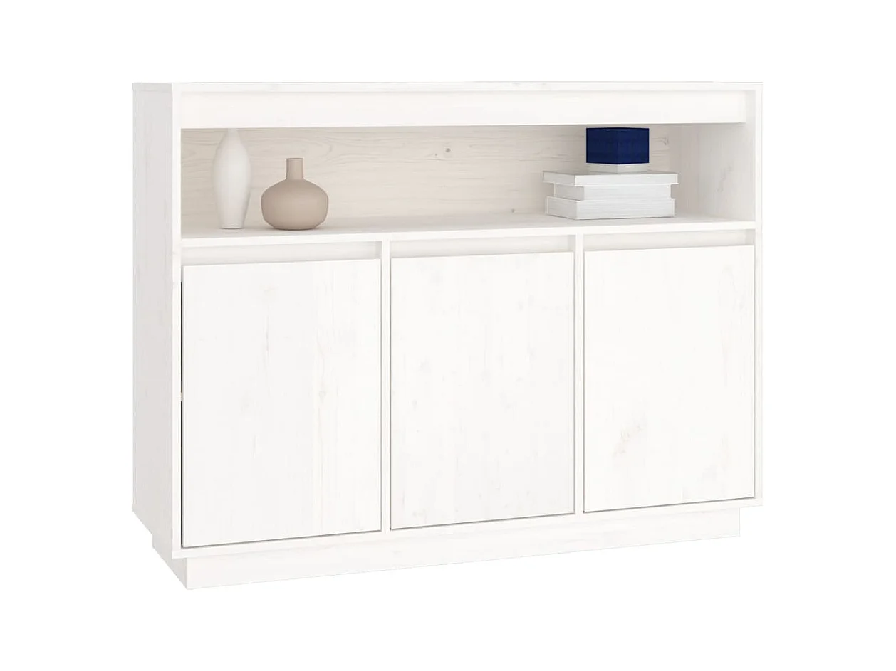 Buffet | Bahut | Meuble de rangement Blanc 104,5x34x80 cm Bois massif de pin