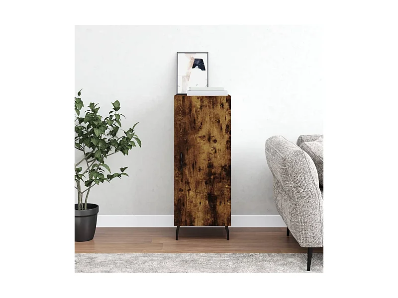 Buffet | Bahut | Meuble de rangement Chêne fumé 34,5x34x90 cm Bois d'ingénierie