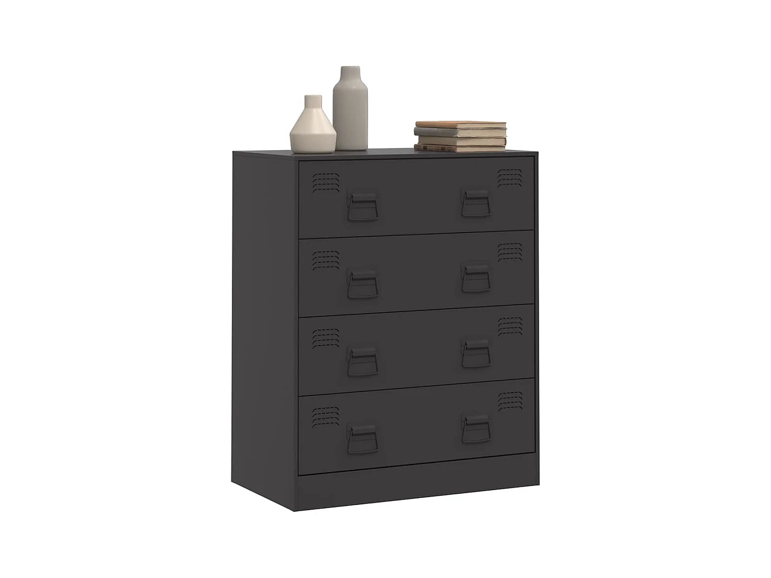 Buffet | Commode à tiroir | Meuble de rangement noir 67x39x83 cm acier