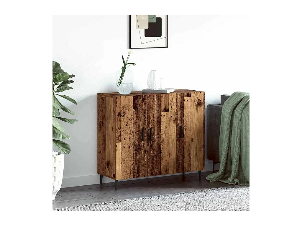 Buffet | Bahut | Meuble de rangement avec stockage avec porte Marron 90 x 34 x 80 cm Bois d'ingénierie