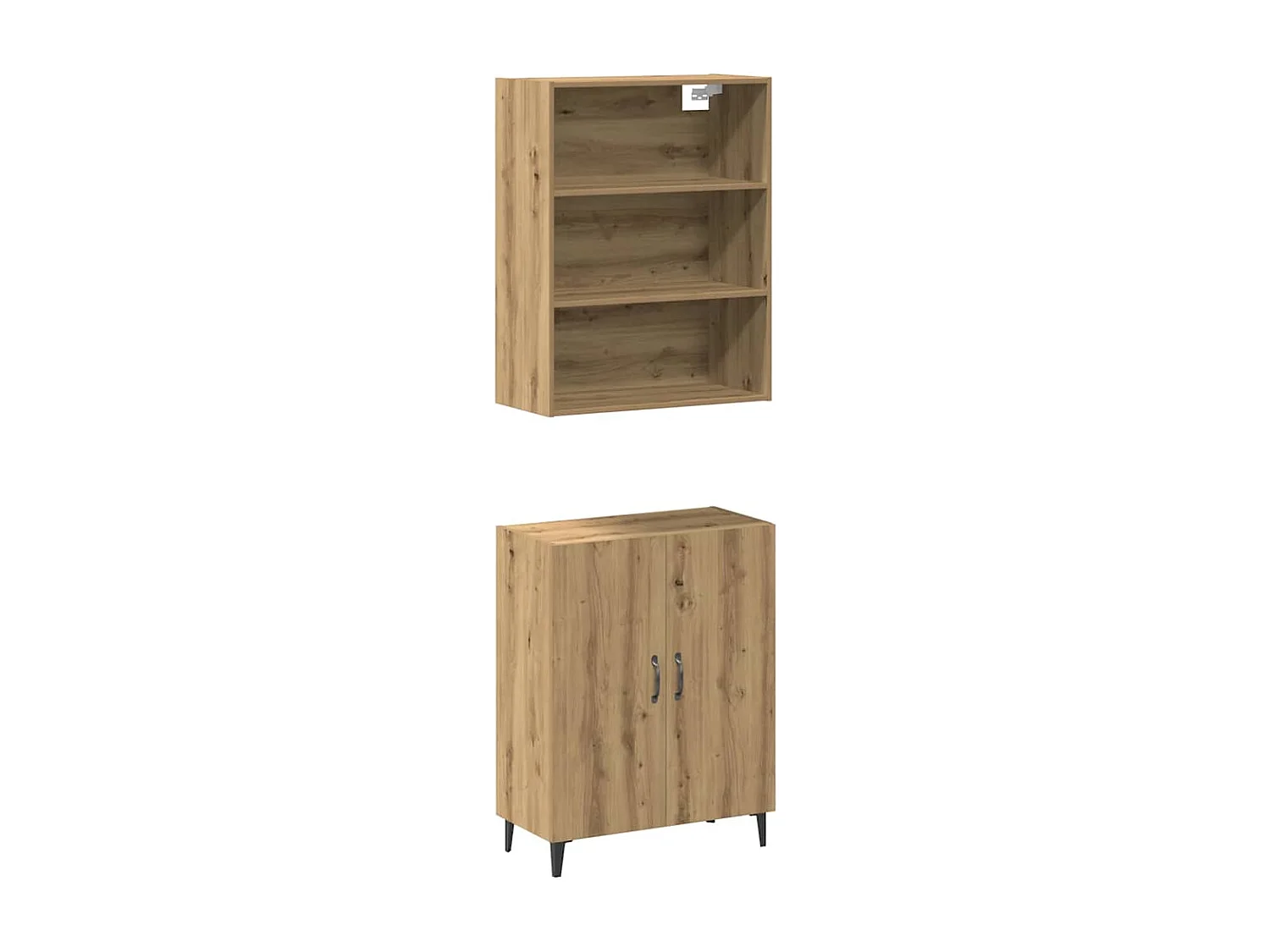 Buffet | Bahut | Meuble de rangement avec armoire murale chêne artisanal bois d'ingénierie