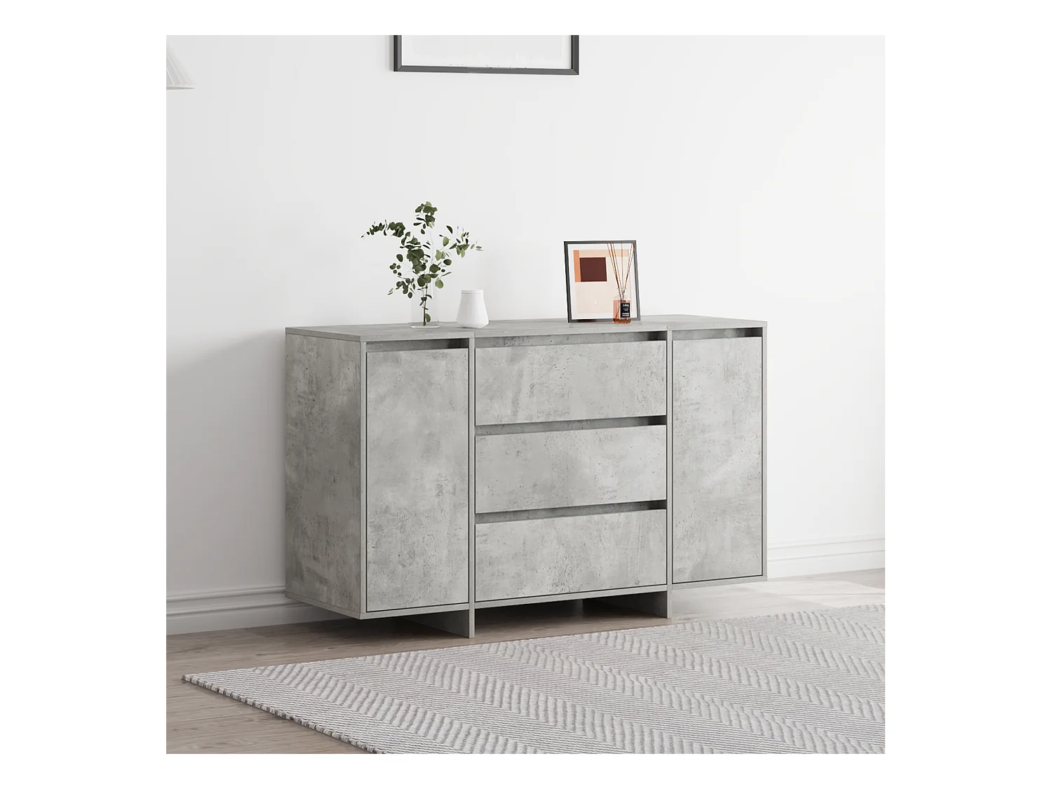 Credenza | Mobile | Armadio Concreto Grigio 120x41x75 cm Legno ingegnerizzato