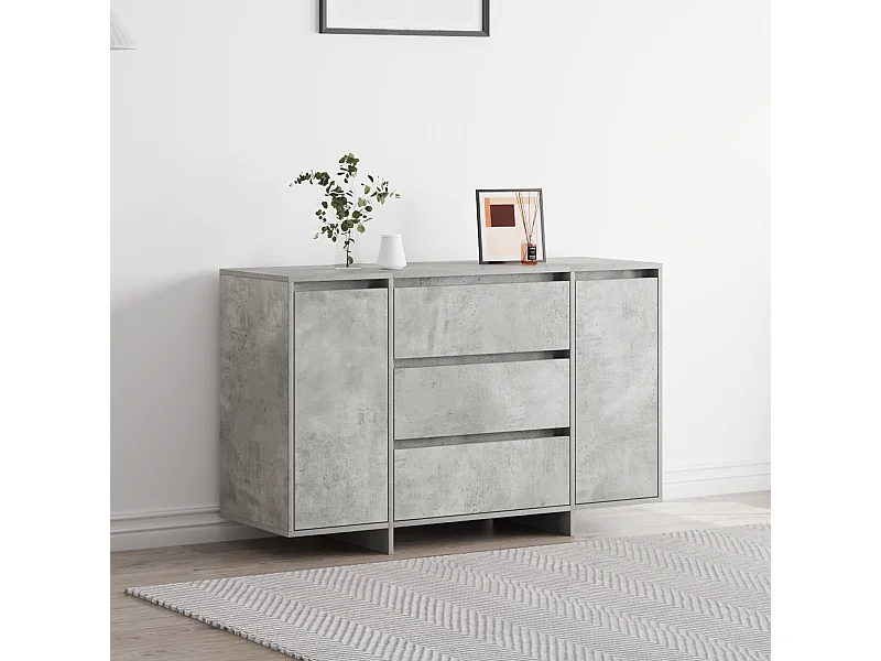Buffet | Bahut | Meuble de rangement Gris Béton 120x41x75 cm en Bois d'ingénierie