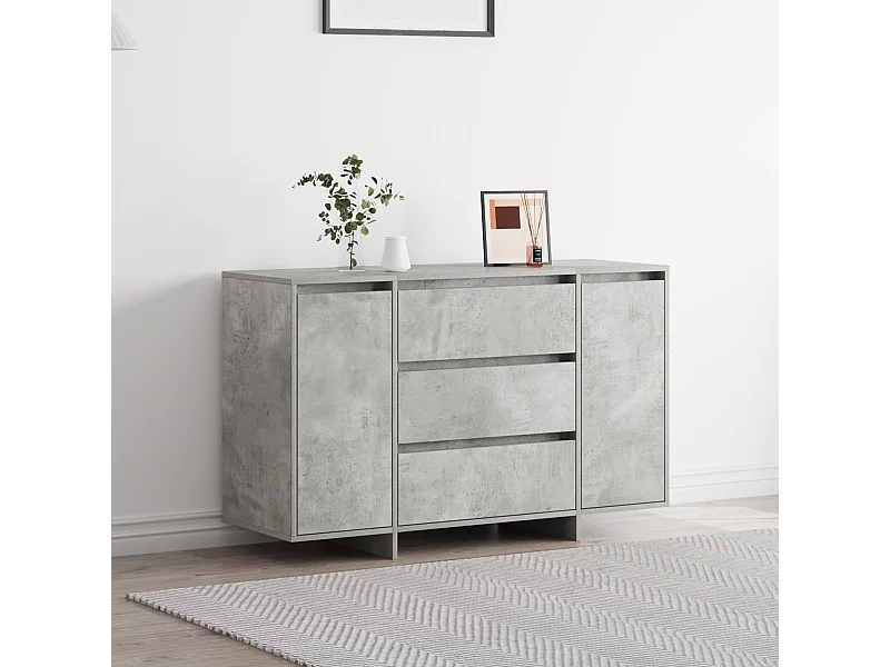 Buffet | Bahut | Meuble de rangement Gris Béton 120x41x75 cm en Bois d'ingénierie