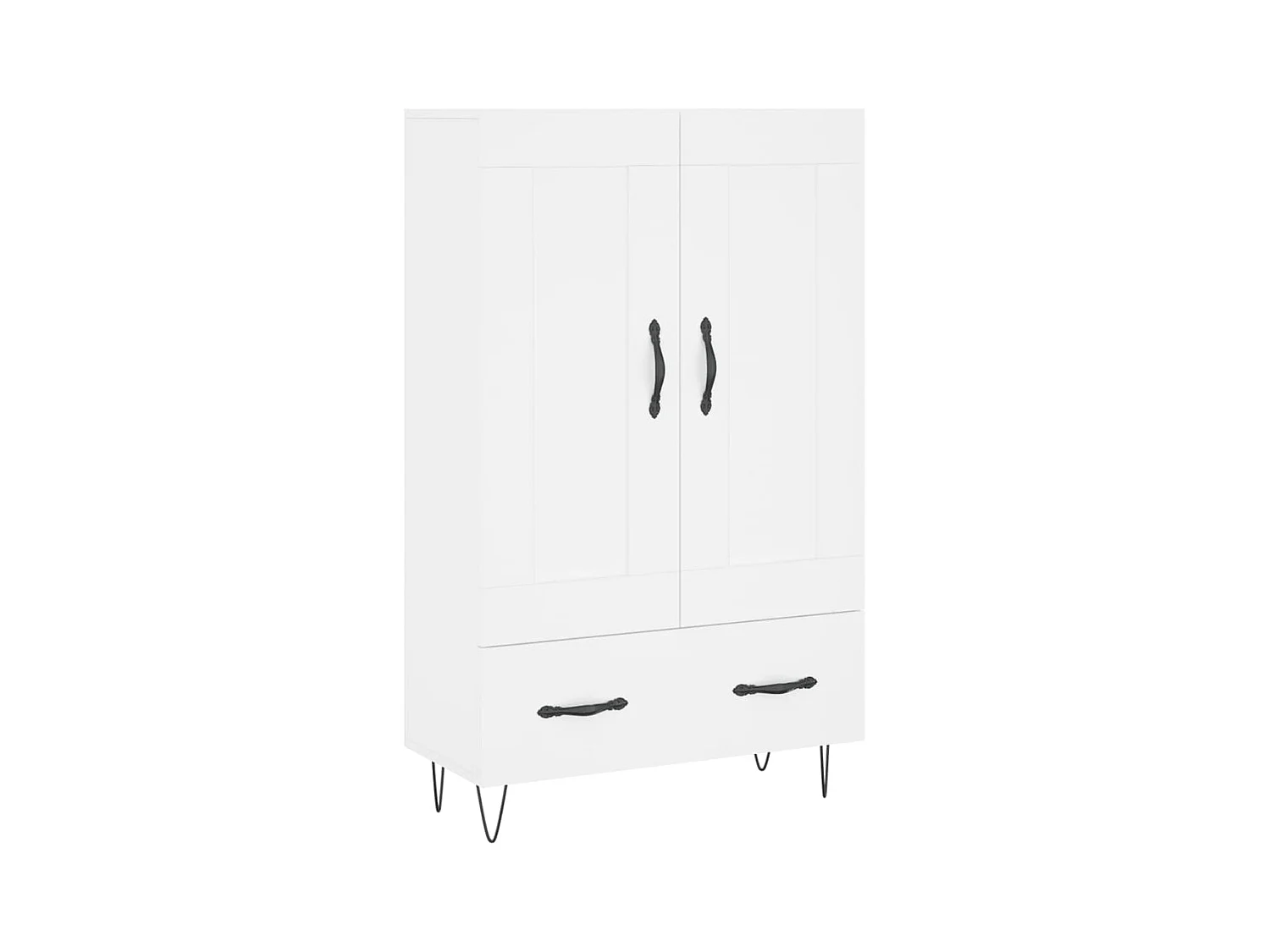 Credenza | Buffet | Armadio Bianca 69,5x31x115 cm in Legno Multistrato