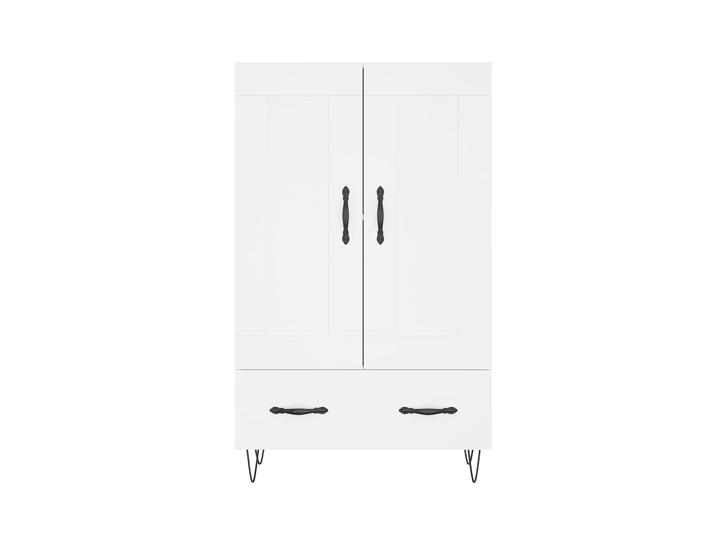 Credenza | Buffet | Armadio Bianca 69,5x31x115 cm in Legno Multistrato