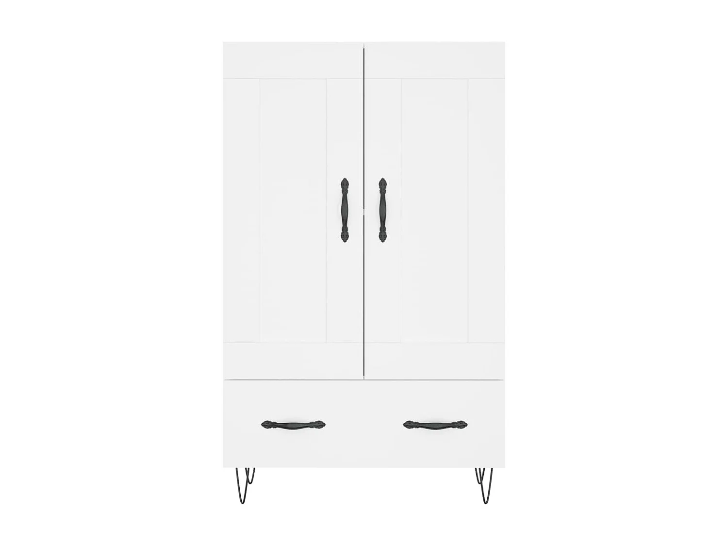 Buffet | Bahut | Meuble de rangement haut blanc 69,5x31x115 cm bois d'ingénierie