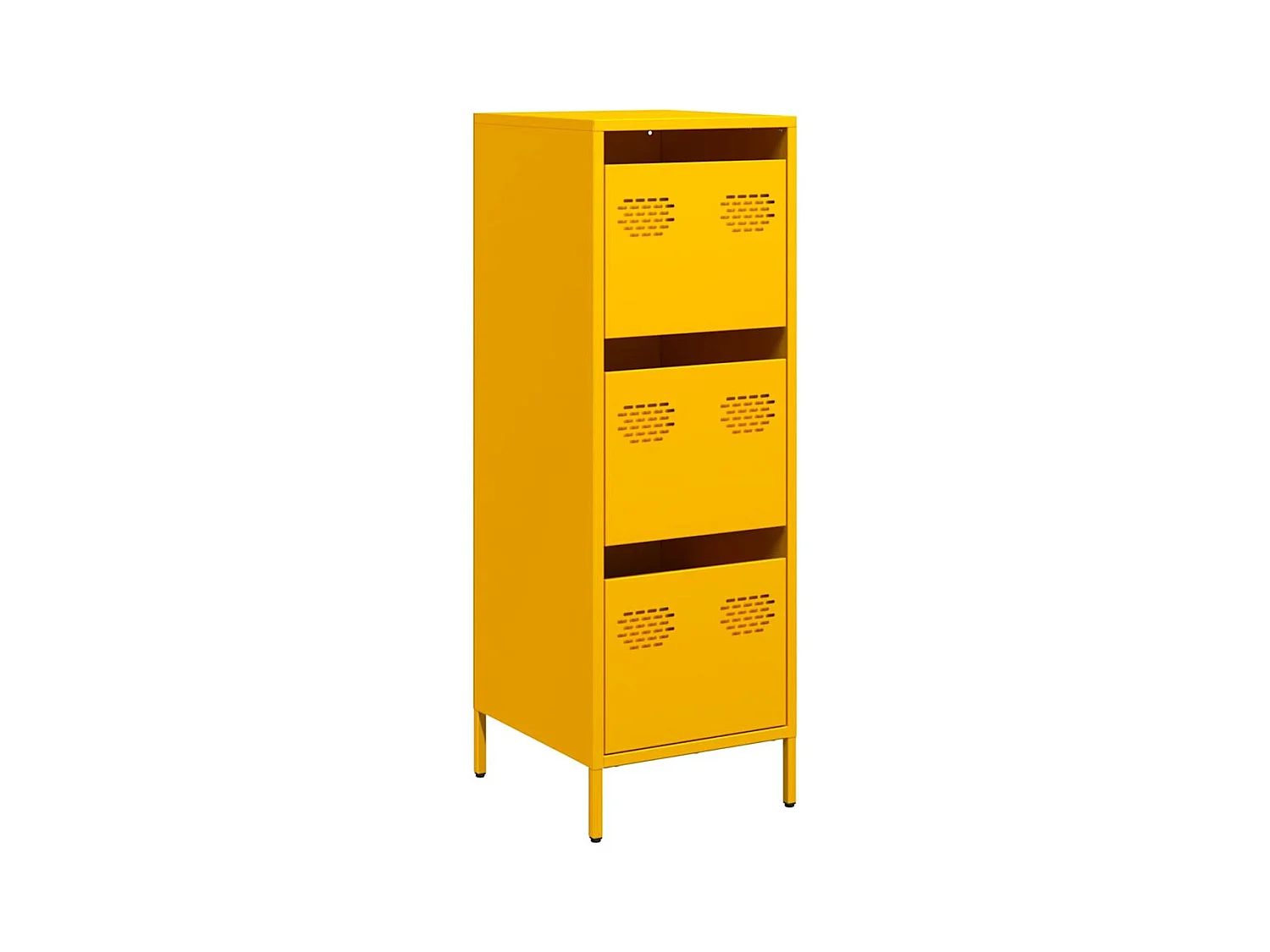 Buffet | Commode à tiroir | Meuble de rangement haut jaune moutarde 39x35x103,5 cm acier