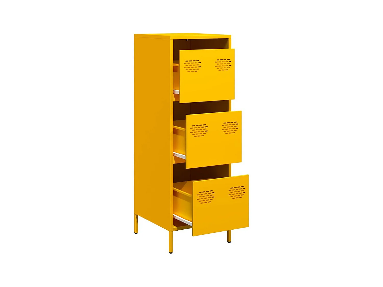 Buffet | Commode à tiroir | Meuble de rangement haut jaune moutarde 39x35x103,5 cm acier