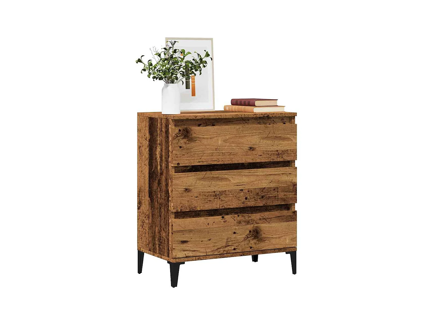 Buffet | Commode à tiroir | Meuble de rangement vieux bois 60x35x70 cm bois d'ingénierie