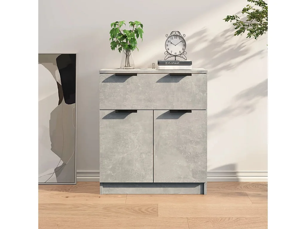 Buffet | Bahut | Meuble de rangement Gris béton 60x30x70 cm Bois d'ingénierie