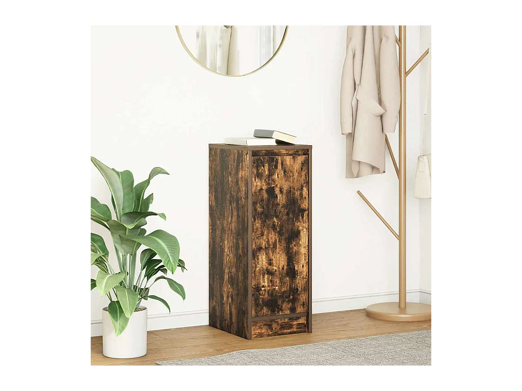Buffet | Bahut | Meuble de rangement chêne fumé 29,5x34x76 cm bois d'ingénierie