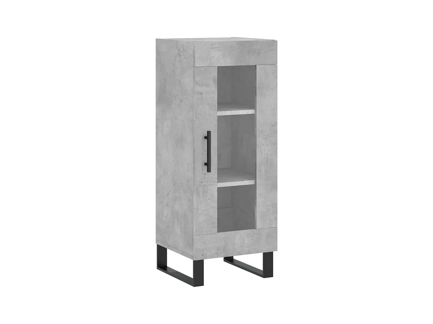 Buffet | Bahut | Meuble de rangement haut Gris béton 34,5x34x180 cm Bois d'ingénierie