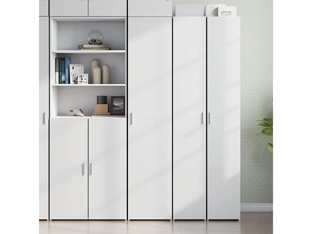 Buffet | Bahut | Meuble de rangement haut blanc 40x42,5x185 cm bois d'ingénierie