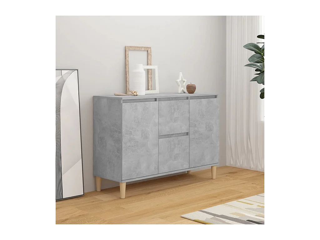 Credenza | Buffet | Armadio Grigio Cemento 101x35x70 cm in Legno Multistrato