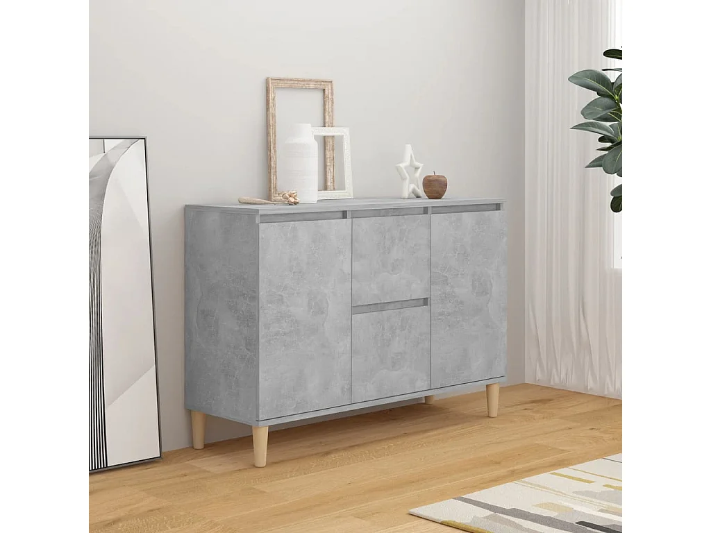 Buffet | Bahut | Meuble de rangement gris béton 101x35x70 cm bois d'ingénierie