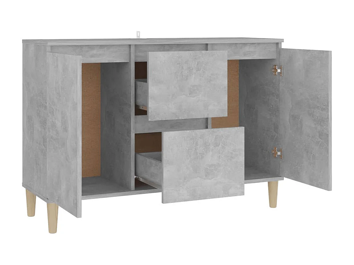 Buffet | Bahut | Meuble de rangement gris béton 101x35x70 cm bois d'ingénierie