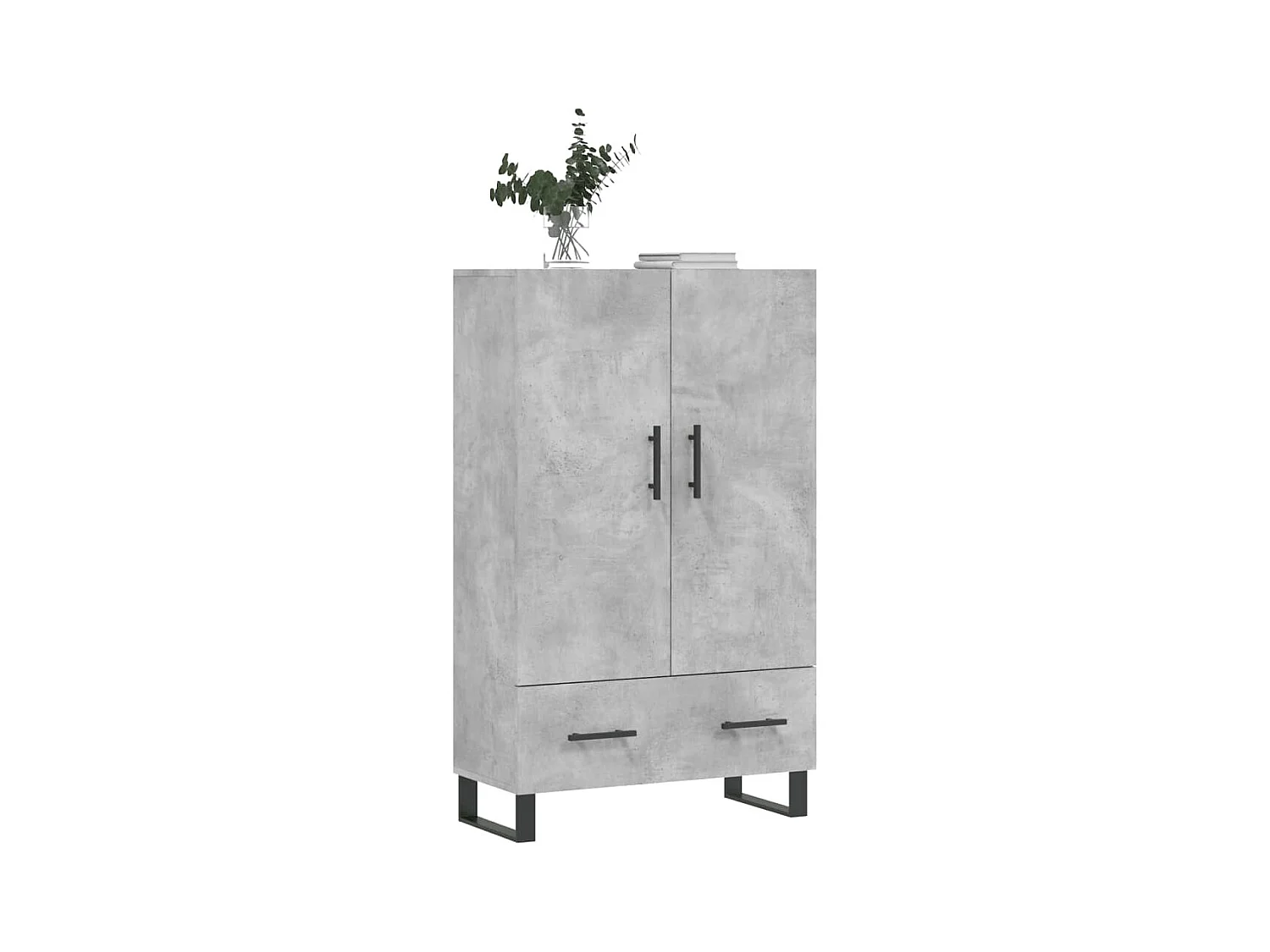 Credenza | Buffet | Armadio Grigio Cemento 69,5x31x115 cm in Legno Multistrato