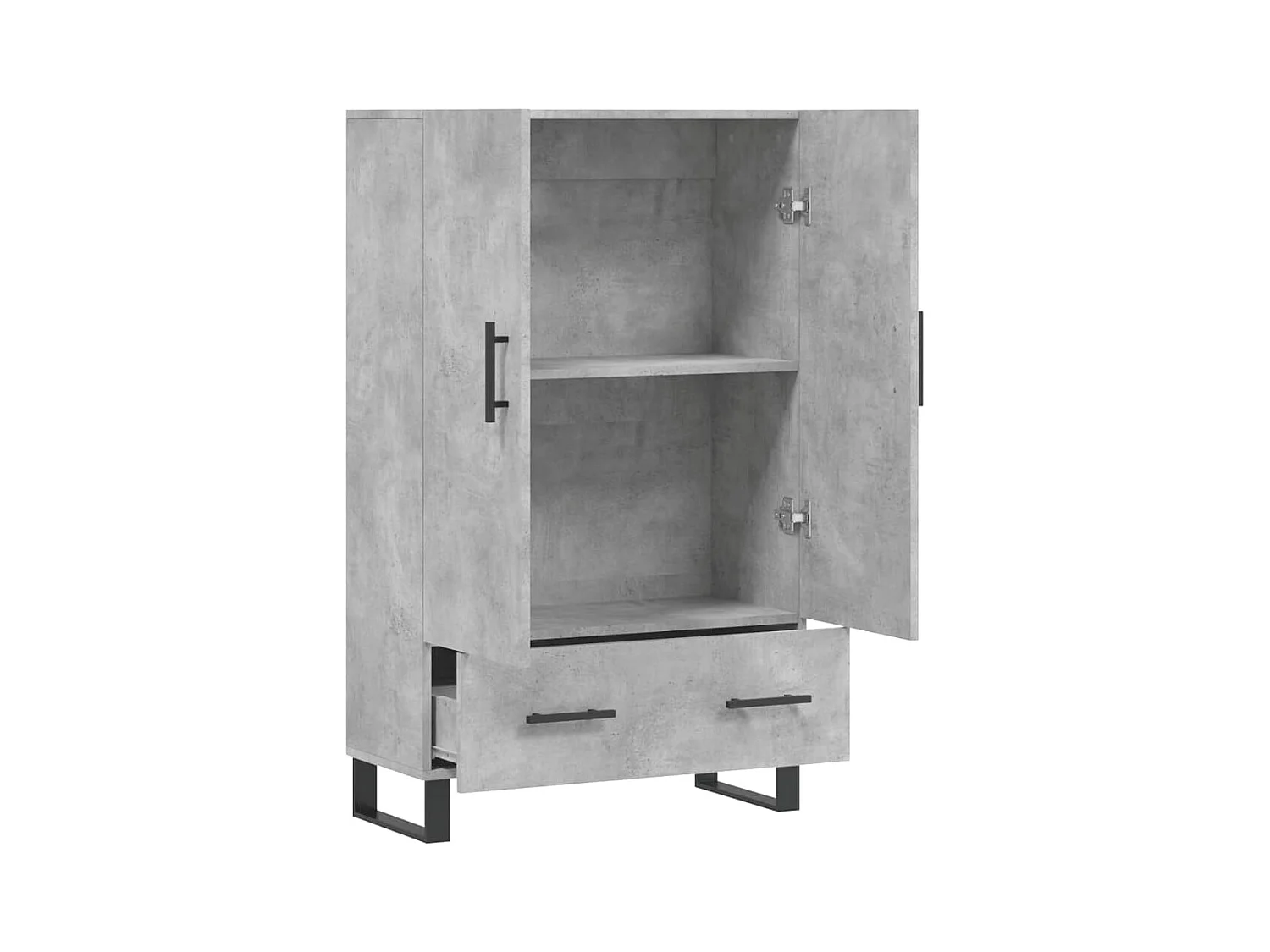 Credenza | Buffet | Armadio Grigio Cemento 69,5x31x115 cm in Legno Multistrato