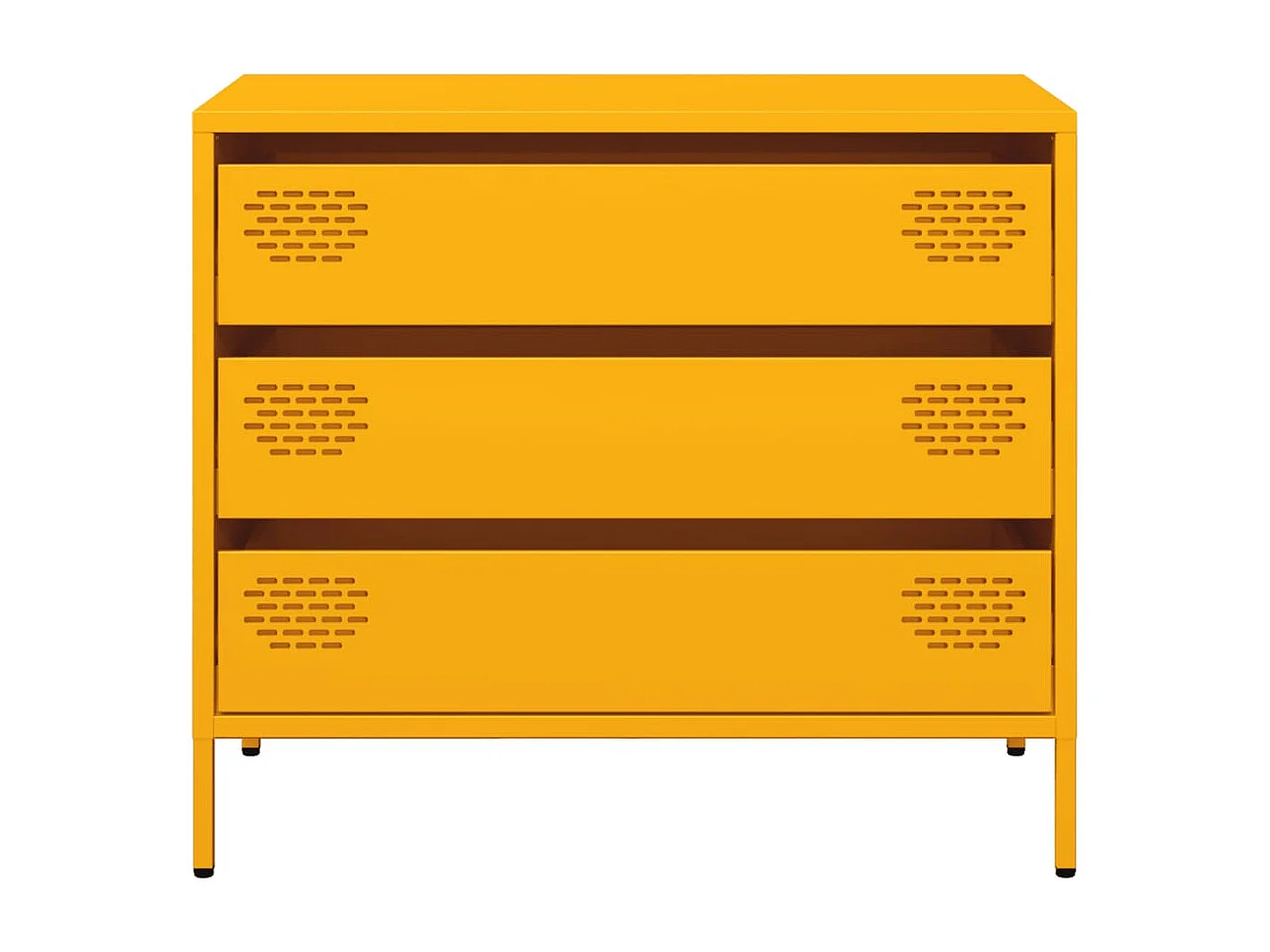Credenza | Buffet | Armadio Giallo Senape 68x39x58,5 cm Acciaio Laminato a Freddo