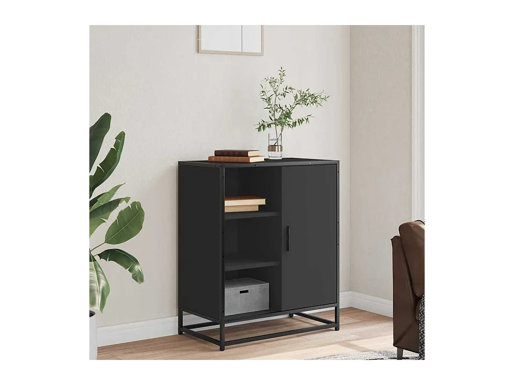 Buffet | Bahut | Meuble de rangement noir 62x35x76 cm bois d'ingénierie