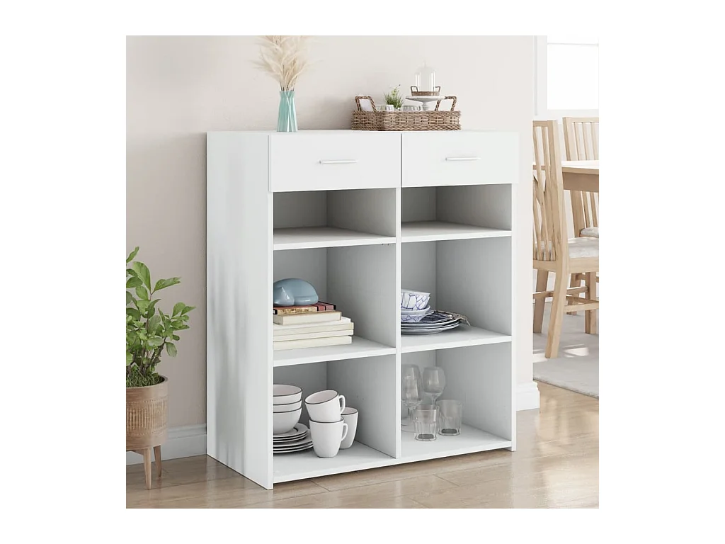 Buffet | Bahut | Meuble de rangement blanc 80x42,5x93 cm bois d'ingénierie