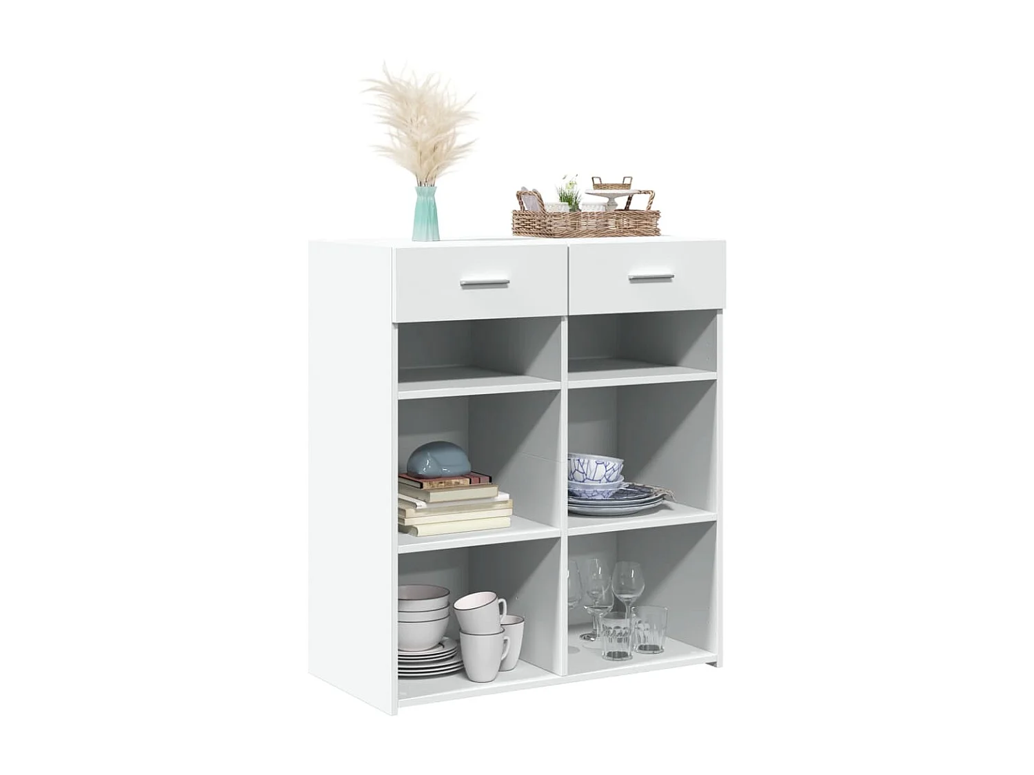 Buffet | Bahut | Meuble de rangement blanc 80x42,5x93 cm bois d'ingénierie