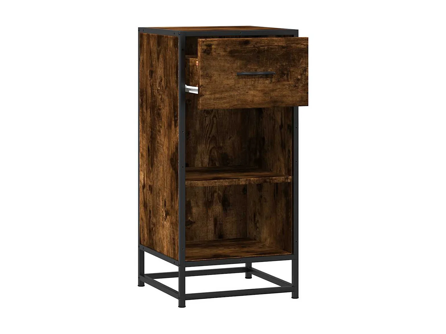 Buffet | Bahut | Meuble de rangement chêne fumé 35,5x35x76 cm bois d'ingénierie et métal