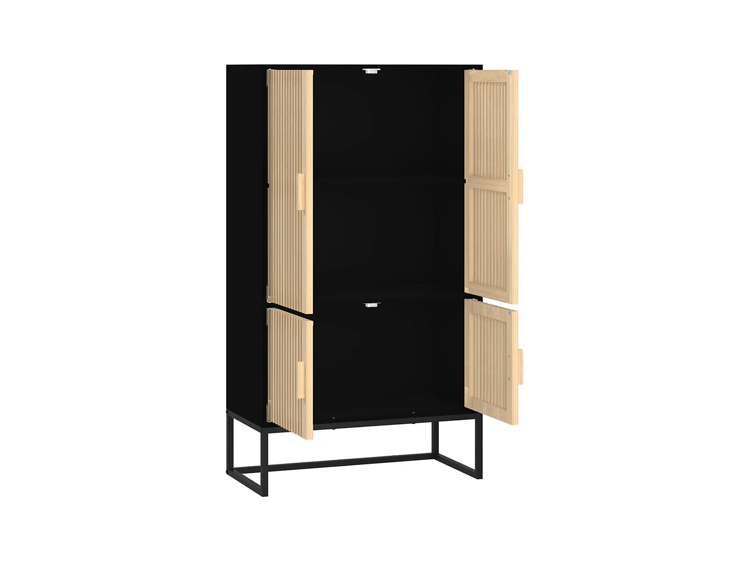 Buffet | Bahut | Meuble de rangement haut noir 70x35x125 cm bois d'ingénierie