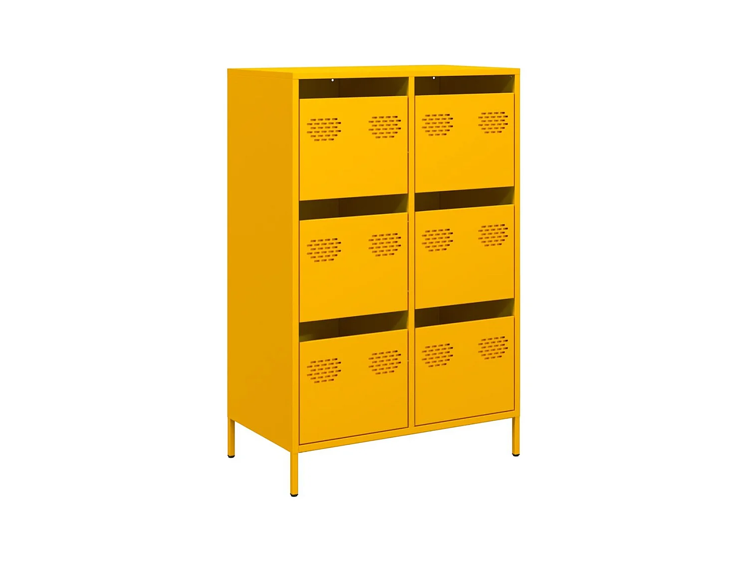 Buffet | Commode à tiroir | Meuble de rangement haut jaune moutarde 68x39x101,5 cm acier