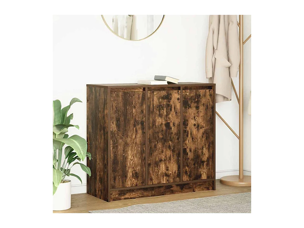 Credenza | Buffet | Armadio Rovere Fumo 85x34x76 cm in Legno Multistrato