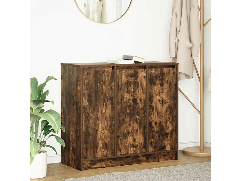 Credenza | Buffet | Armadio Rovere Fumo 85x34x76 cm in Legno Multistrato