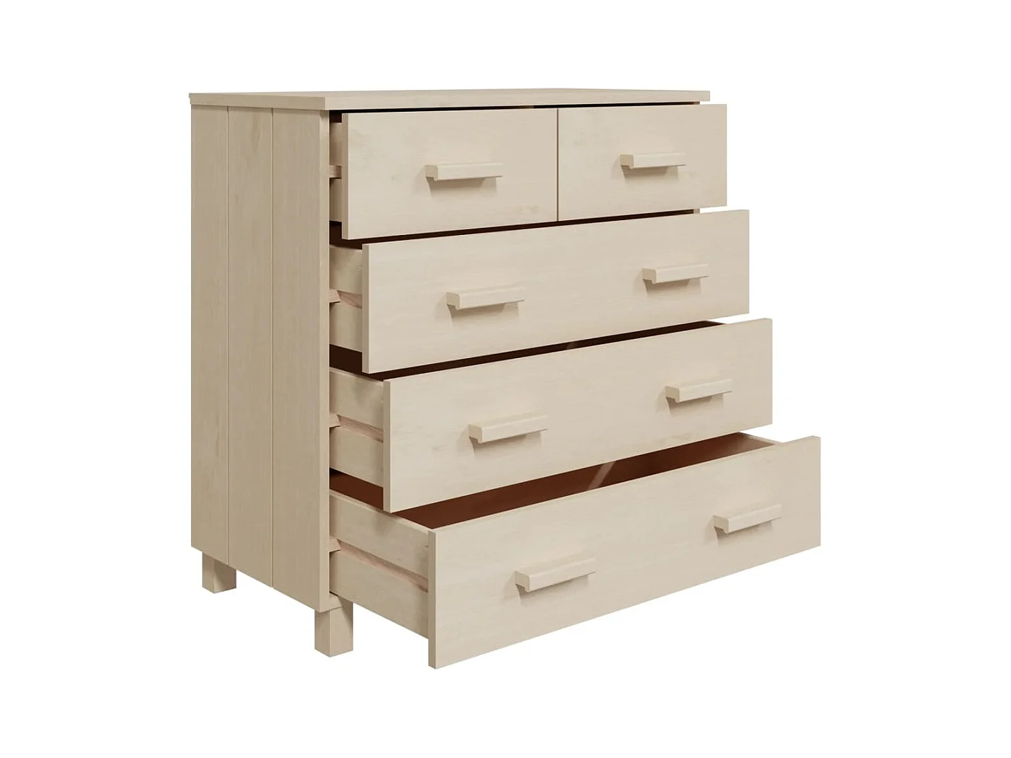 Buffet | Commode à tiroir | Meuble de rangement HAMAR Marron miel 79x40x80 cm Bois massif de pin