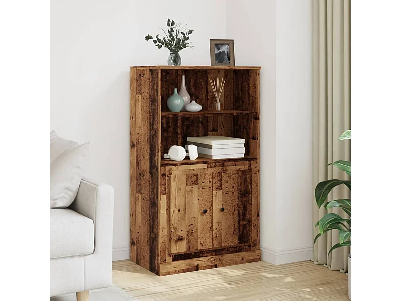 Buffet | Bahut | Meuble de rangement haut vieux bois 60x35,5x103,5 cm bois d'ingénierie