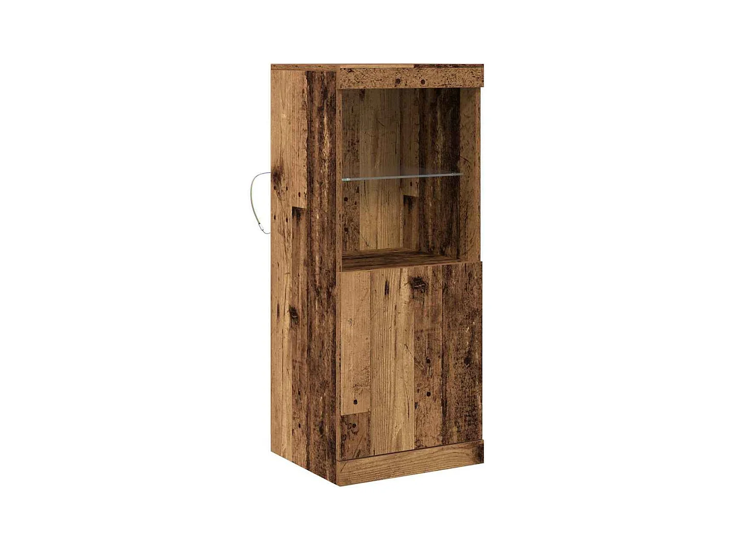 Buffet | Bahut | Meuble de rangement avec éclairage LED Bois vieilli 41x37x100 cm