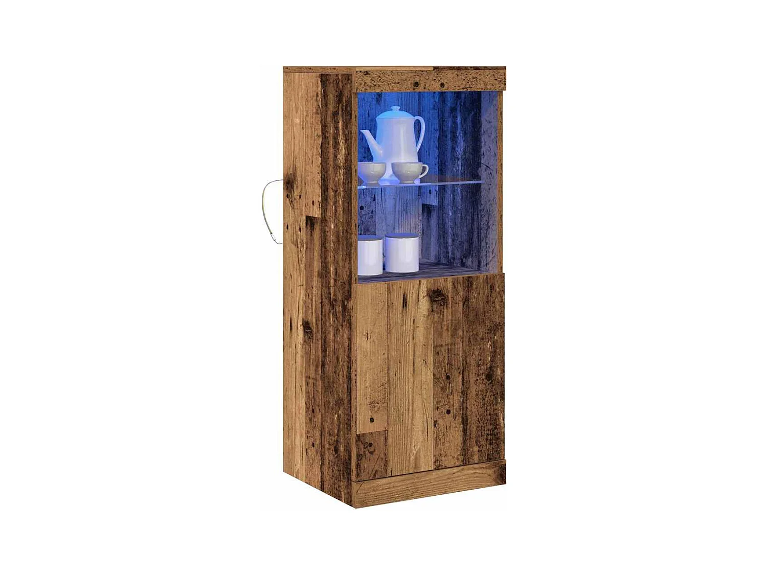 Buffet | Bahut | Meuble de rangement avec éclairage LED Bois vieilli 41x37x100 cm