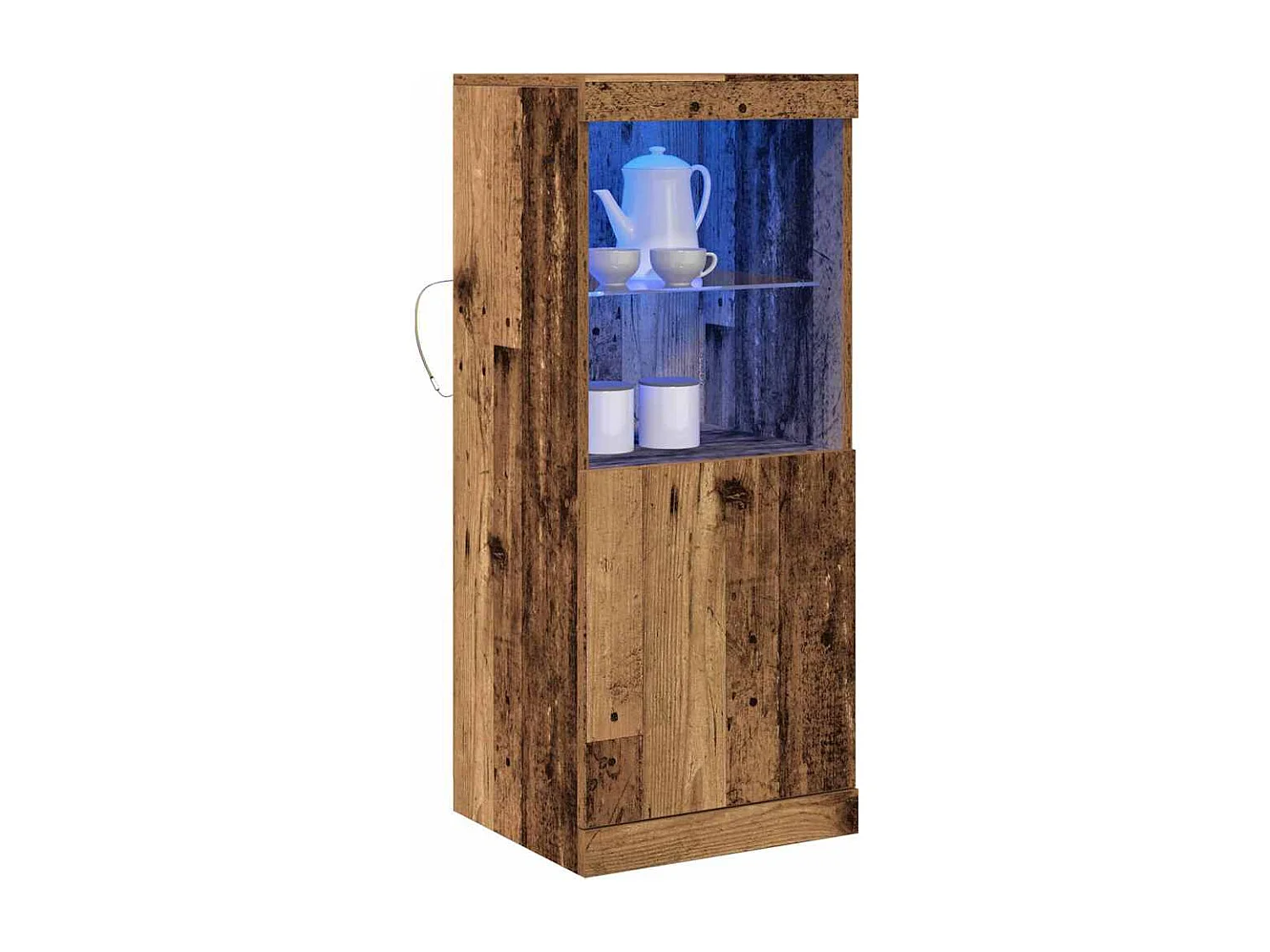 Buffet | Bahut | Meuble de rangement avec éclairage LED Bois vieilli 41x37x100 cm