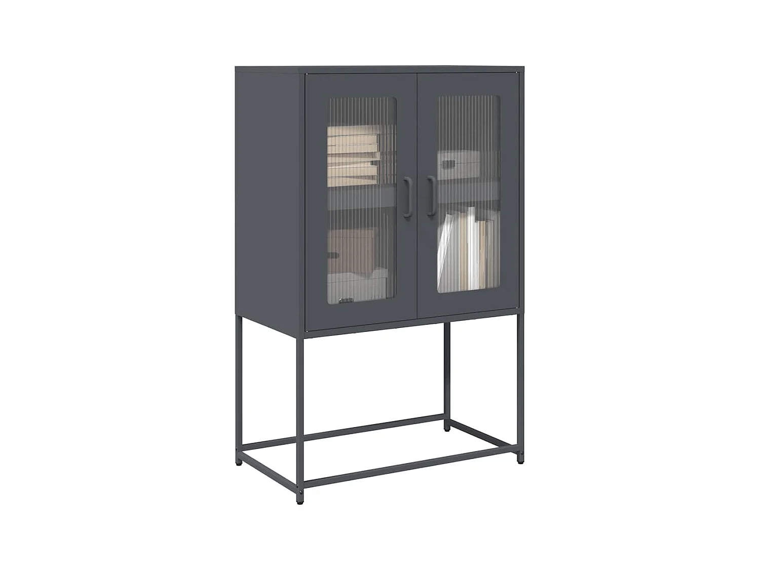 Buffet | Bahut | Meuble de rangement haut anthracite 68x39x107 cm acier