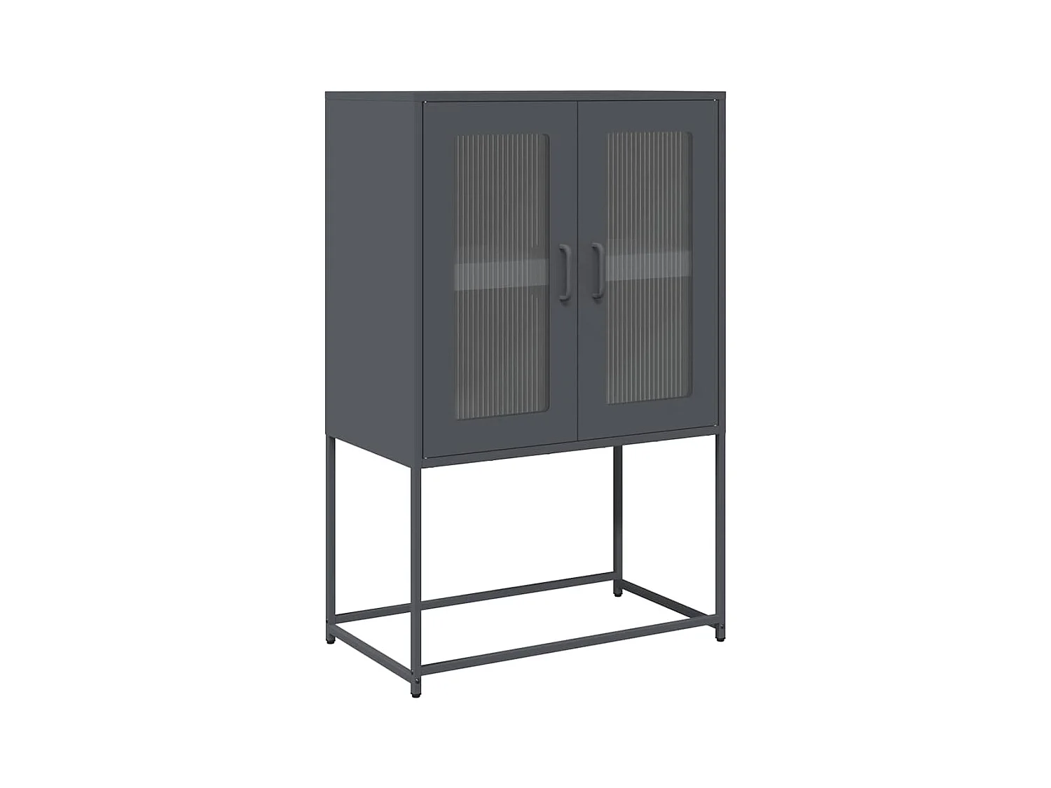 Buffet | Bahut | Meuble de rangement haut anthracite 68x39x107 cm acier