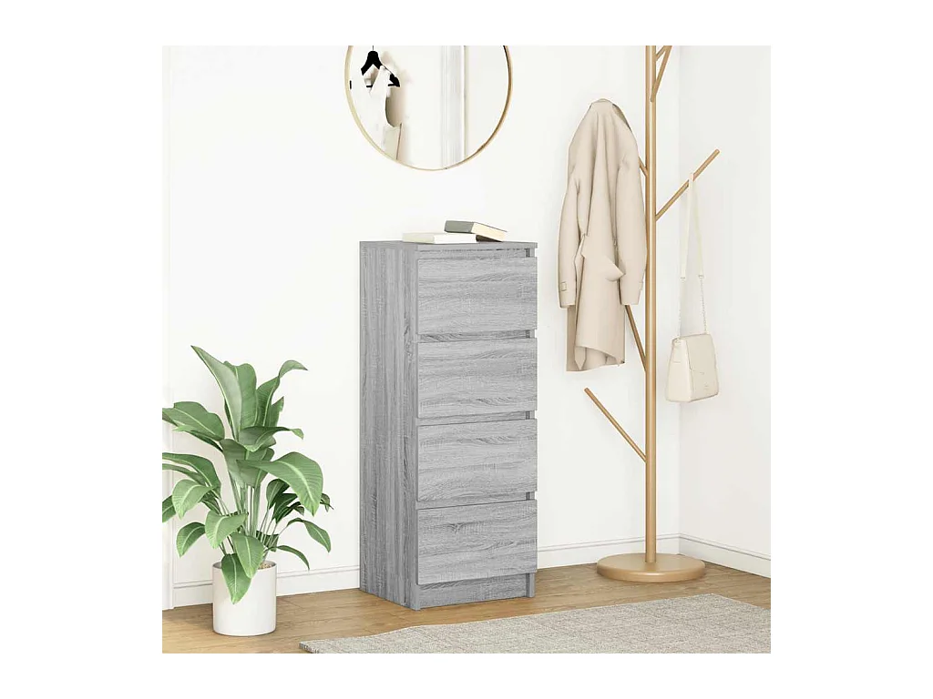 Credenza | Buffet | Armadio Grigio Sonoma 37,5x35x99 cm in Legno Multistrato