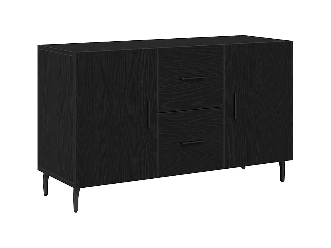 Credenza | Mobile | Armadio contenitore Nero Rovere 100x36x60 cm in legno ingegnerizzato
