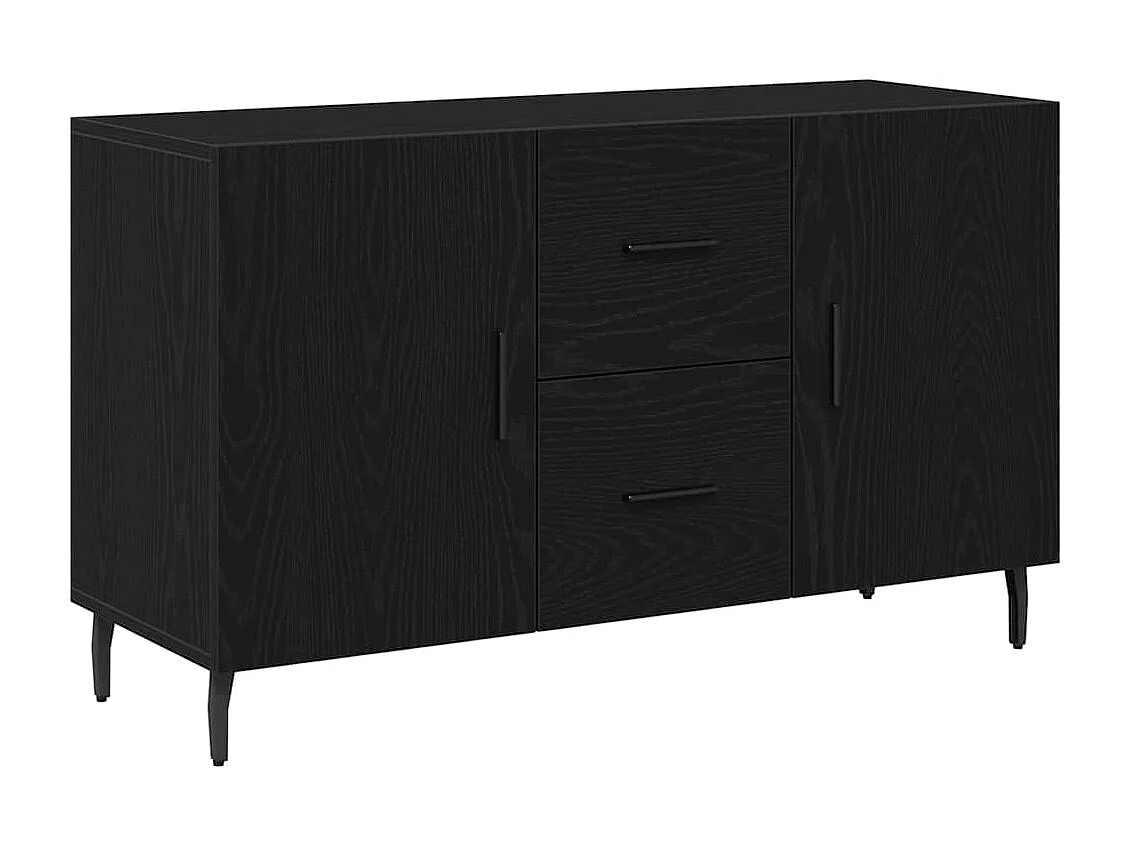 Credenza | Mobile | Armadio contenitore Nero Rovere 100x36x60 cm in legno ingegnerizzato