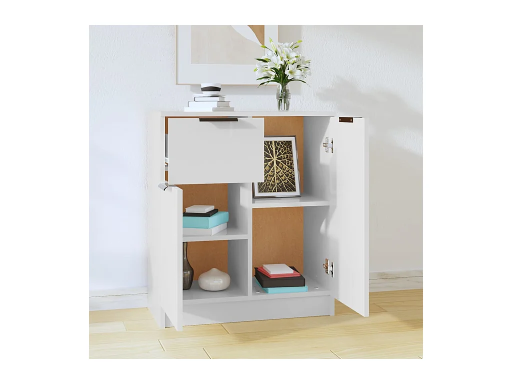 Buffet | Commode à tiroir | Meuble de rangement Blanc 60x30x70 cm Bois d'ingénierie