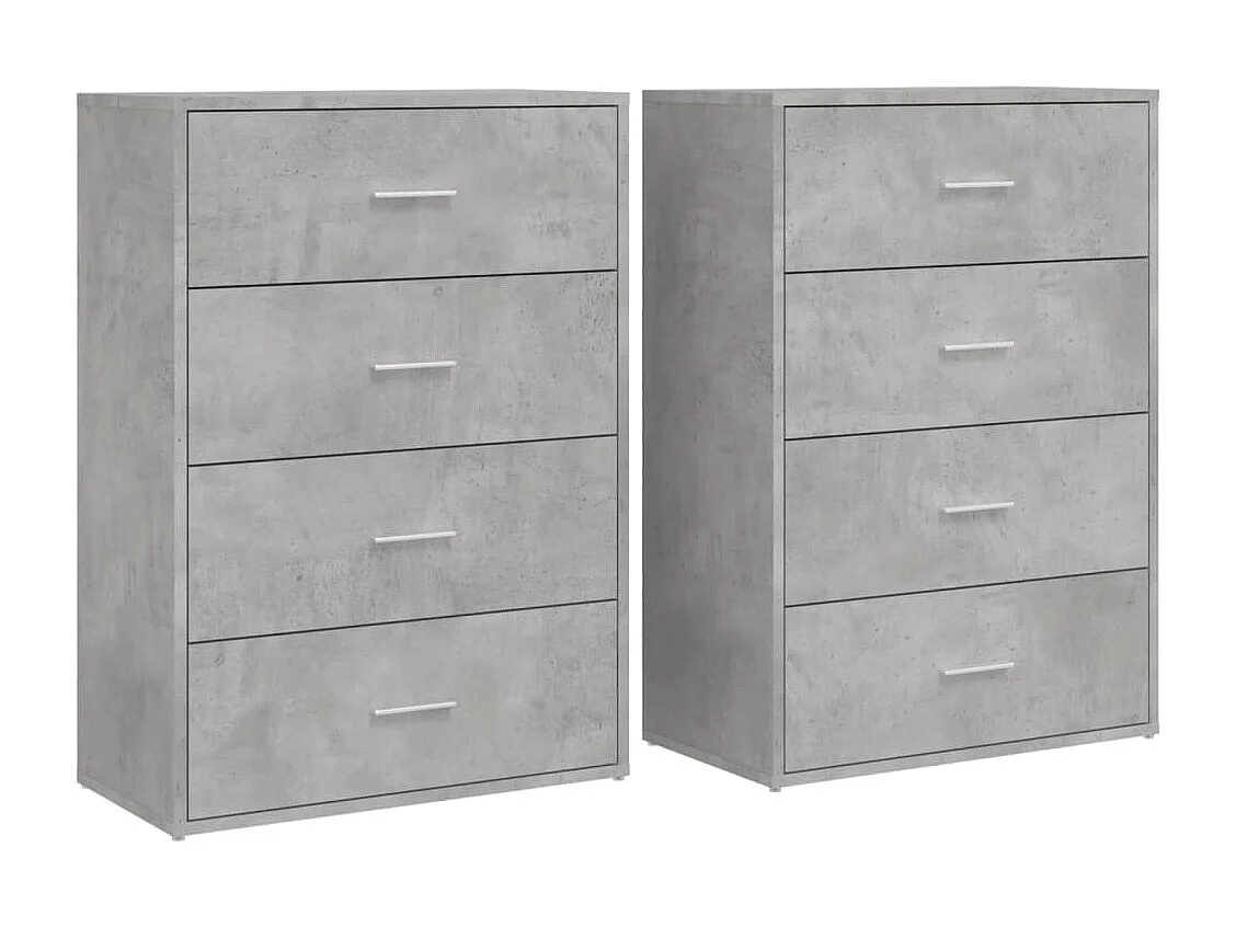 Credenze | Buffet | Armadi 2 pz Grigio Cemento 60x31x84 cm in Legno Multistrato