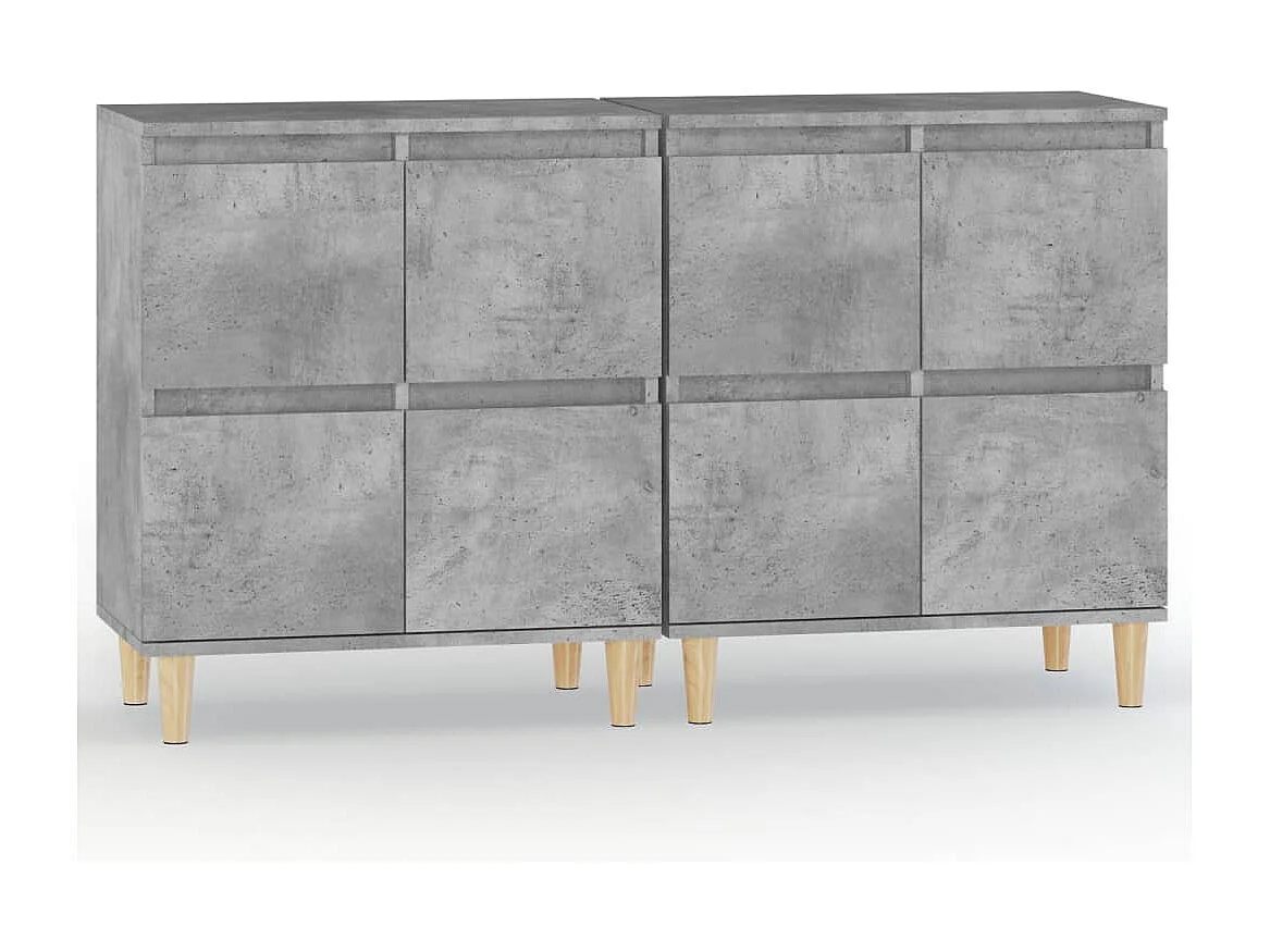 Buffets | Bahuts | Meuble de rangement 2 pcs gris béton 60x35x70 cm bois d'ingénierie
