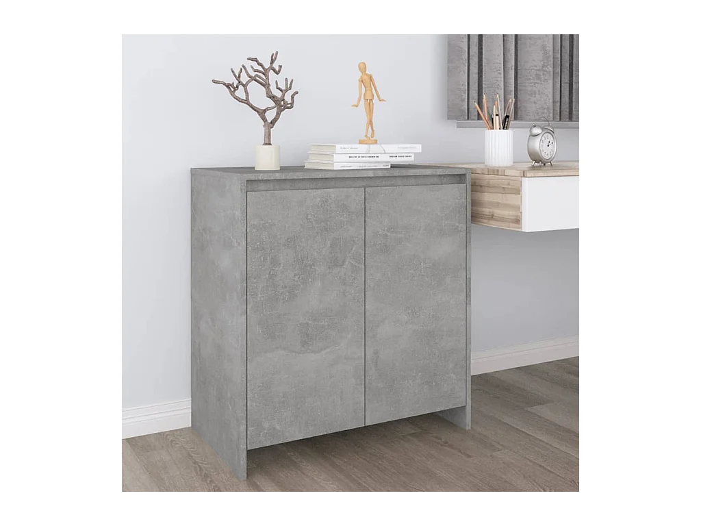 Credenza | Buffet | Armadio Grigio Cemento 70x41x75 cm in Legno Multistrato