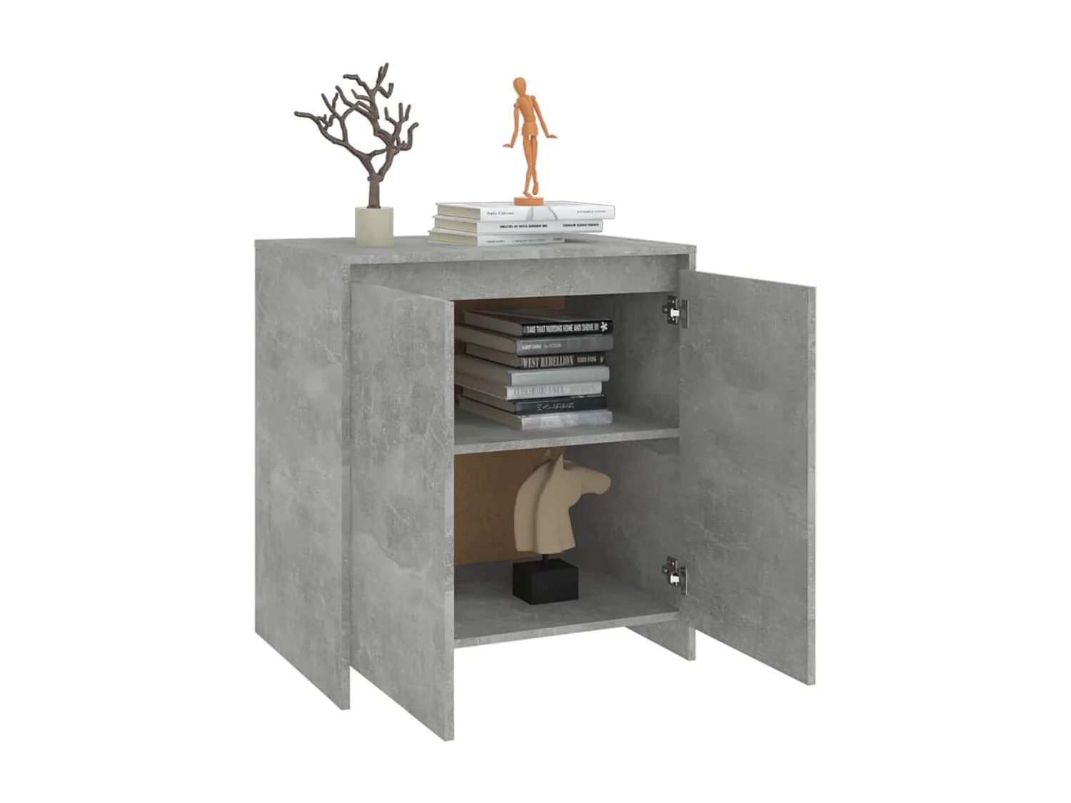 Credenza | Buffet | Armadio Grigio Cemento 70x41x75 cm in Legno Multistrato